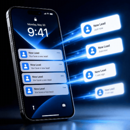 Incoming lead notifications animation